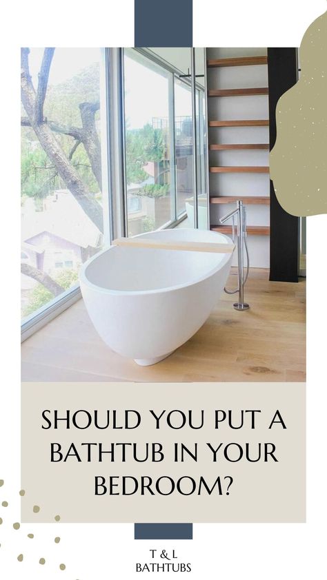 The last time you vacationed, you may have wondered why the bathtubs were in the bedrooms instead of the bathrooms. Luxury hotels are credited with starting the trend of situating bathtubs in bedrooms, but that doesn’t mean its popularity ends there. We're seeing more and more homeowners, builders, and interior designers embrace this each year. But, while displaying bathtubs in bedrooms might work in a luxury hotel, does that mean you should try it in your home? Here are some things to consider. Bathtubs In Bedrooms, Bathtub Bedroom Ideas, Bathtub In Master Room, Soaker Tub In Bedroom, Bathtub In Bedroom Ideas Master Bath, His And Hers Ensuite, Bathtub In Bedroom Master Suite, Free Standing Bath In Bedroom, Tub In Bedroom Ideas