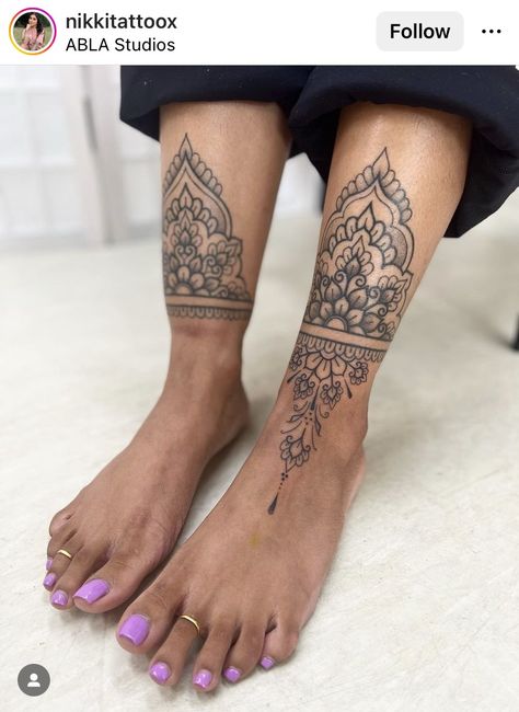 Shin Mandala Tattoo Women, Mandela Tattoo Shin, Woman’s Shin Tattoo, Lower Front Leg Tattoos Women, Mandela Tattoo Ankle, Women’s Shin Tattoo Ideas, Ankle And Leg Tattoos For Women, Woman Shin Tattoo, Womens Shin Tattoo Ideas