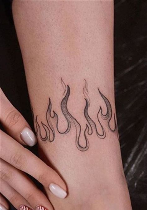 Full Sleeve With Small Tattoos, Fire Related Tattoos, Fire Wrist Tattoo, Tattoos With Fire, Tattoo Fire Flame, Black Flame Tattoo, Tattoo Ideas Fire, Fire Tatoos, Fire Flame Tattoo