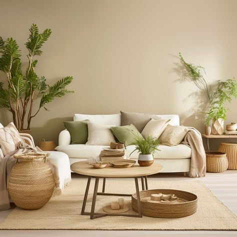 3+ Simple Cream Living Room Ideas for a Calming Space • 333+ Images • [ArtFacade] Green Sofa Living, Green Walls Living Room, Light Green Walls, Cream Living Rooms, Green Lounge, Living Room Wall Color, Yellow Living Room, Home Design Living Room, Living Room Green