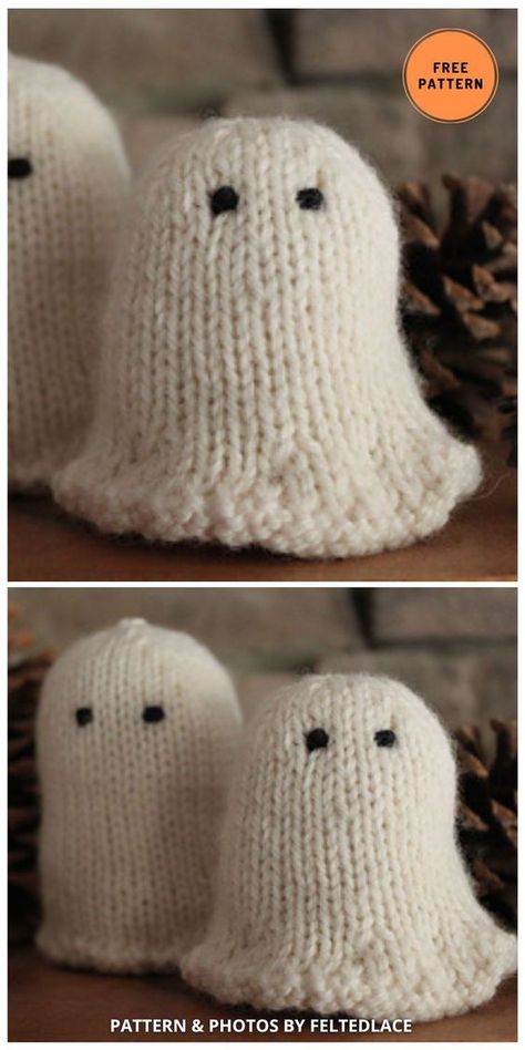 Knitted Halloween Bats, Knit Ghost Pillow, Loom Knit Halloween Patterns, Nifty Knitter Projects, Free Ghost Knitting Patterns, Halloween Knits Free, Knit Ghost Pattern Free, Free Knitting Patterns For Halloween, Acorn Knitting Pattern Free