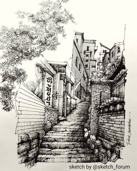 Ian Murphy, Cityscape Drawing, Architecture Drawing Sketchbooks, Perspective Drawing Architecture, Pen Art Drawings, City Drawing, Perspective Art, Architecture Drawing Art, Architectural Sketch