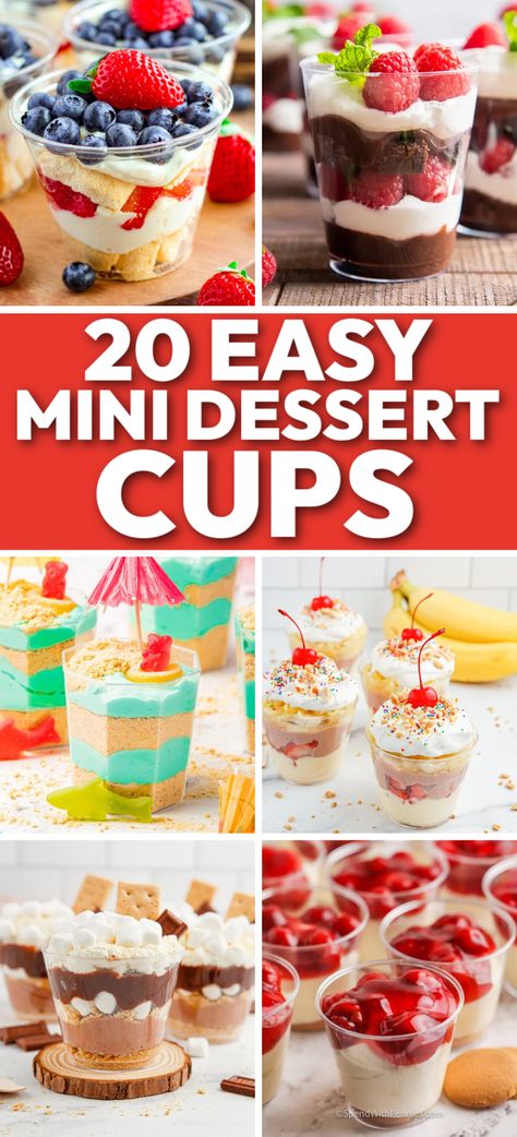 These individual desserts cups are perfect for a party! Mini desserts, mini dessert cups, dessert cups ideas parties, easy dessert cups, dessert cups wedding, chocolate dessert cups, dessert cups for kids, cheap desserts, easy desserts for a crowd, desserts on a budget, quick dessert recipes, simple desserts, desserts for a party, easy parfait dessert cups, individual desserts for a crowd, individual desserts for a party. Individual Truffles Cups, Desserts To Make For A Party, Fruit Cup Appetizers For Party, How To Make Mini Dessert Cups, Easy Individual Desserts In A Cup, Pretty Individual Desserts, Desserts Made With Instant Pudding, Dessert For A Group Easy, Summer Desserts In A Cup