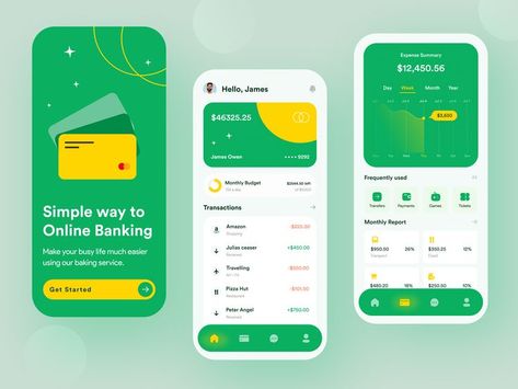 Mobile App Design Templates, Fintech App, Mobile Banking App, Dashboard Mobile, Ux Design Process, Card Ui, Credit Card App, Ux Mobile, Mobile App Design Inspiration