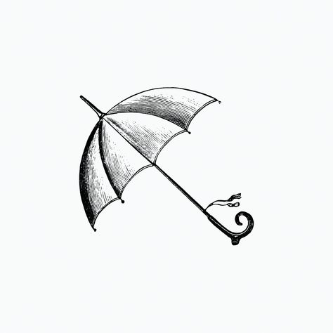 Vintage Victorian style umbrella engraving. Original from the British Library. Digitally enhanced by rawpixel. | free image by rawpixel.com / The British Library (Source) Umbrella Tattoo Design, Umbrella Sketch, Umbrella Victorian, Victorian Umbrella, Victorian Style Chair, Rain Tattoo, Umbrella Tattoo, Umbrella Drawing, Bujo Art