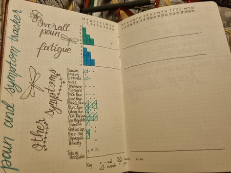 March 2021 Bullet Journal, Pain and Symptom tracker. Floral and dragonfly theme #2021BulletJournal #Paintracker #symptomtracker #painandsymptomtracker #healthtracker #floraltheme #dragonflytheme Bullet Journal Symptom Tracker, Medical Tracker, Bujo Trackers, Symptom Journal, Journal March, Symptom Tracker, Health Tracker, Bullet Journal Writing, Floral Theme