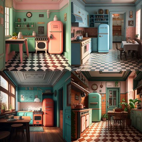 Wes Anderson Apartment, Wes Anderson Room, Wes Anderson House, Wes Anderson Decor, Wes Anderson Design, Vintage Apartment Decor, Wes Anderson Aesthetic, 60s Interior, Wes Anderson Style