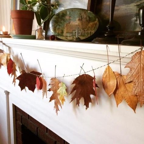 BEESWAX DIPPED LEAVES for your Autumn Decor. Easy tutorial on dipping beeswax leaves to add a touch of Fall to your home decor. Make a leaf garland, wreath, bookmarks and more with this simple craft that's easy for all ages. Natal, Natural Fall Decor, Fall Leaf Decor, Autumn Leaves Craft, Leaf Projects, Fall Leaf Garland, Diy Leaves, Autumn Activities For Kids, Fall Garland