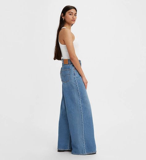 Xl Flood Women's Jeans - Medium Wash | Levi's® US Levis Wide Leg Jeans, Levis Outfit, Balloon Pants, Cropped Wide Leg Jeans, Levi Jeans Women, Loose Fit Jeans, Button Fly Jeans, Wide Legs, Light Wash Jeans