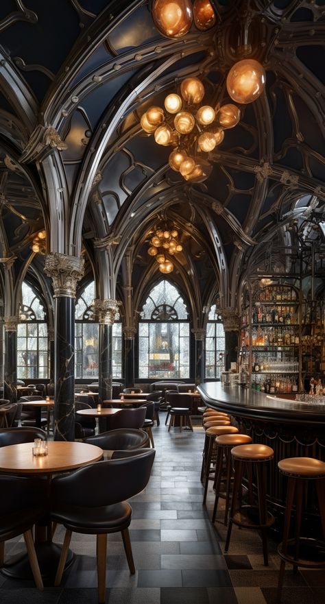 Gothic Cafe, Gothic Restaurant, Victorian Restaurant, Interior Types, Restaurant Seating Design, Victorian Punk, Restaurant Exterior, Restaurant Seating, Luxury Bar