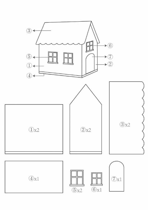 3d Pen Templates Free Printable, 3d Pen Templates, Gingerbread House Template Printable, House Stencil, Waldorf Fairies, 3d Pen Stencils, Cardboard Gingerbread House, 3d Drawing Pen, Paper House Template