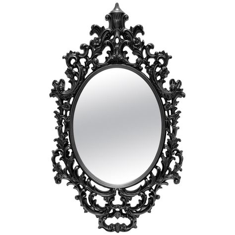 Mirror Salerne black with high quality resin frame in black finish and with oval mirror glass. Gothic Mirror Tattoo, Gothic Mirror Frame, Goth Frame, Goth Mirror, Gothic Mirrors, Gothic Frames, Victorian Frames, Gothic Frame, Black Mirrors