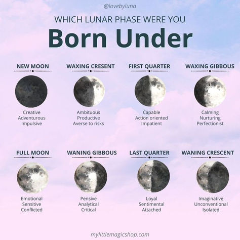 Your FREE personalized Moon Reading explores the secret depths of your personality, relationships and true purpose in life. Born Under Waning Gibbous Moon, Moon Phases In Witchcraft, Moon Phases Astrology, Born Under Waxing Gibbous Moon, Born On A New Moon, What Moon Phase Was I Born Under, Born Under A Full Moon, Born On A Full Moon, New Moon Tattoo Ideas