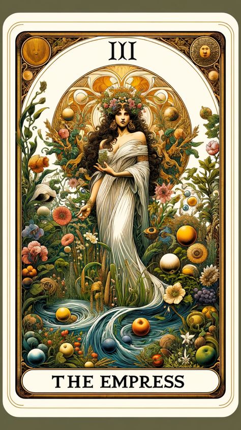 Delve into the symbolism and meaning of the Empress tarot card with this insightful overview. Known for representing femininity, creativity, and abundance, the Empress is a powerful symbol of nurturing and growth. This guide is perfect for tarot enthusiasts seeking deeper understanding of their readings. The Empress Card Tarot, Tarot Cards Empress, Empress Card Tarot, The Empress Tarot Wallpaper, Tarot Art Aesthetic, The Empress Tattoo, The Empress Tarot Art, The Empress Tarot Card Art, Tarot Cards Wallpaper