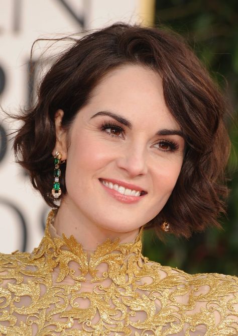 Michelle Dockery Short Hair Makeup, Bob Wedding Hairstyles, Short Bobs, Short Ombre Hair, Michelle Dockery, How To Curl Short Hair, Short Hairdos, 2015 Hairstyles, Peinados Fáciles Para Cabello Corto