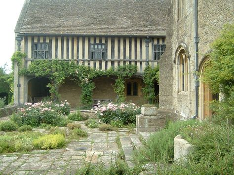 Courtyard garden, Great Chalfield Manor, Melksham, Wiltshire Chalfield Manor, National Trust, Courtyard Garden, English Countryside, England Travel, Wonderful Images, Wales England, Wales, Castle