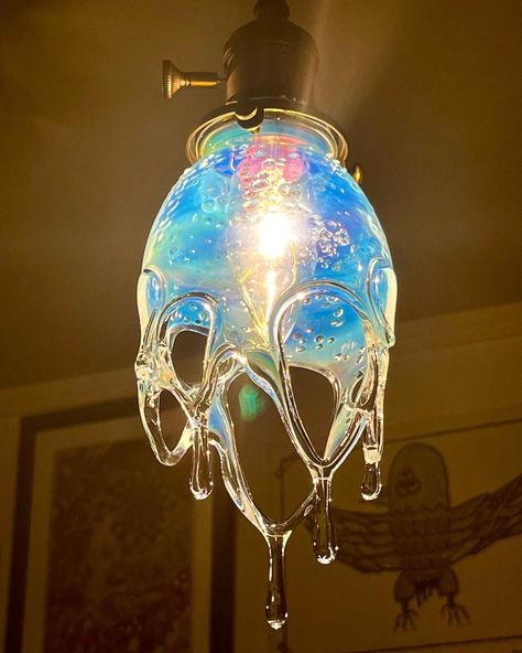 Melted Glass Lamp, Melting Glass Lamp, Melting Lamp, Melting Glass, Deco Studio, Glass Lampshade, Dream Room Inspiration, Cute Room Decor, Fairy House