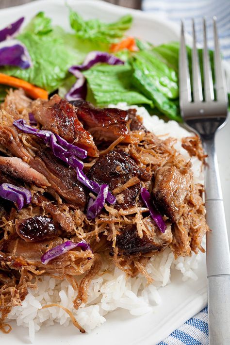 Slow Cooker Kalua Pork [Easy Meal Prep] | Chew Out Loud Slow Cooker Kalua Pork, Kalua Pork Recipe, Pork Slow Cooker, Hawaiian Cuisine, Kalua Pork, Hawaiian Dishes, Crockpot Pulled Pork, Pork Recipe, Easy Pork