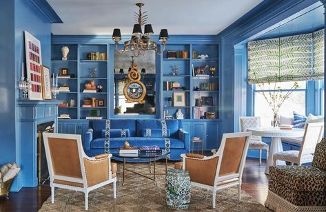 Blue rooms are a go-to for today’s interior designers, and a 1stDibs survey showed that various shades of blue would be on trend in 2024. Cooks Blue Farrow And Ball, Outdoor Eating Area, Rhapsody In Blue, Painting Carpet, Outdoor Eating, Farrow And Ball, Teapots And Cups, Blue Rooms, Bath Sets