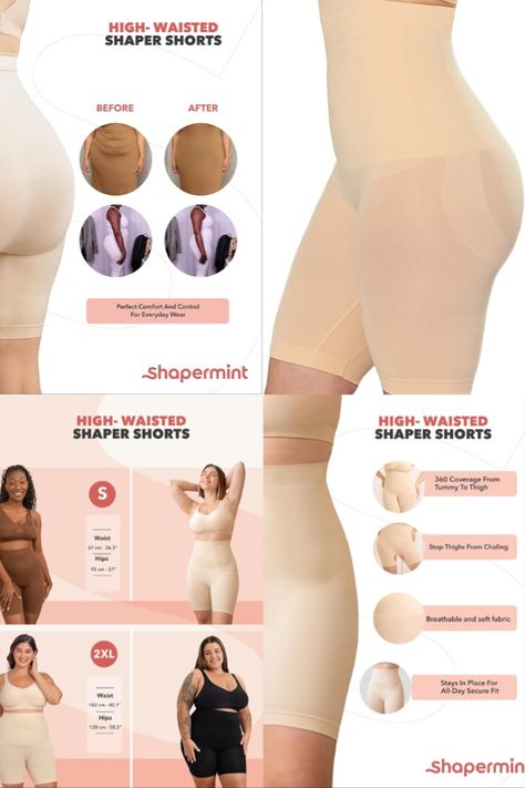 SHAPERMINT High Waisted Body Shaper Shorts Shapewear for Women Tummy Control Thigh Slimming Technology Shapewear For Women, Women's Shapewear, Body Shaper, Body Shapers, Shapewear, High Waisted, Technology, For Women, Quick Saves