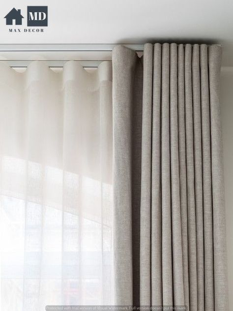 Wave Heading Curtains, Wave Curtains Living Room, Ripplefold Drapery, Large Window Curtains, Ripplefold Draperies, Curtains Living Room Modern, Wave Curtains, Interior Design Per La Casa, Plain Curtains