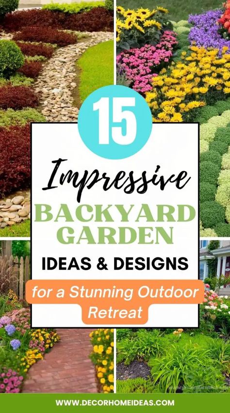 Plant Ideas For Backyard, Backyard Garden Ideas Flowers, Urban Garden Design Landscaping, Lawn And Garden Landscapes, Beautiful Backyard Garden Inspiration, Colorful Landscape Ideas, Spring Garden Ideas Landscaping, Fire Pit Garden Ideas Backyard, Small Backyard Flower Garden Ideas