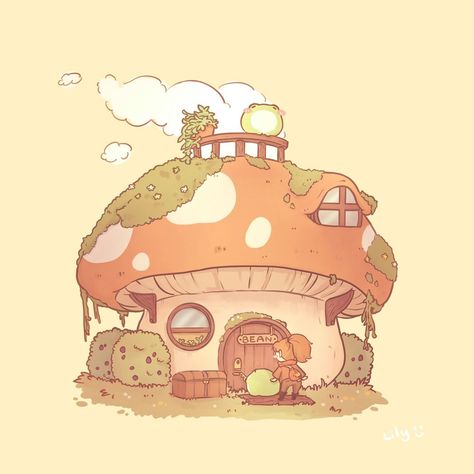 🌸Lily🌸 on Instagram: “Imagining the PuffPal's world 😩 It's probably a very peaceful world~ . . . . . . . #art #artist #kawaii #kawaiiart #anime #procreate…” Mushroom Dragon Drawing, Nature Cute Drawings, Puff Pals Island Skies, Cute Drawings Of Mushrooms, Puffpals Island Skies, Fluffnest Art, Mushroom Illustration Cute, Cottagecore Cartoon, Anime Procreate