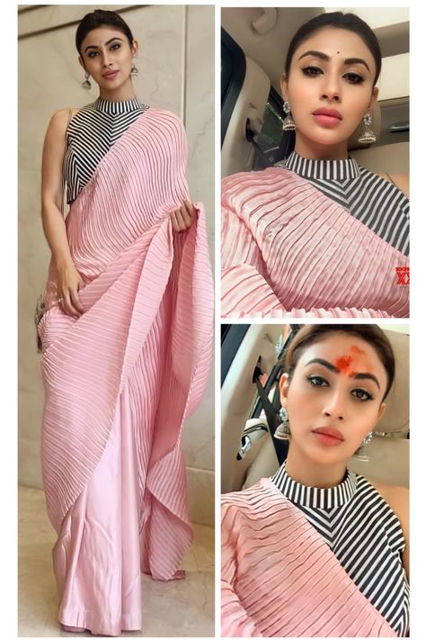 Pink Saree Outfit, Farewell Saree, Trending Saree, Saree Wearing Styles, Sarees For Girls, Fashionable Saree Blouse Designs, Fancy Sarees Party Wear, Blouse Designs Indian, Ladies Blouse Designs