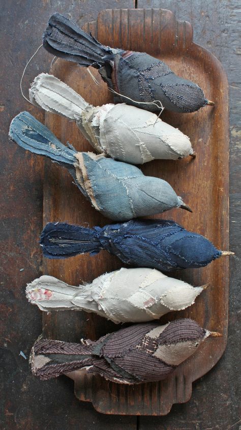 Soft Sculpture, Ann Wood, Textile Sculpture, Bird Crafts, Denim Crafts, Fabric Birds, Art Textile, Softies, Fabric Art