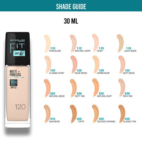 Maybelline Fit Me Foundation Maybelline Foundation Shades, Fitme Foundation, Best Foundation For Combination Skin, Maybelline Makeup Products, Bueaty Tips, Water Based Foundation, Maybelline Foundation, Fit Me Foundation, Maybelline Fit Me Foundation