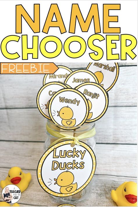 Name Picker Classroom, Duck Theme Classroom Decor, Lucky Ducks Classroom Jar, Popsicle Stick Names Classroom, Duck Classroom Decor, Rubber Duck Classroom Theme, Duck Themed Classroom, Lucky Ducks Classroom Management, Lucky Ducks Classroom