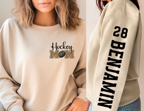 ActiveAllureDesigns - Etsy Hockey Mom Sweatshirt, Hockey Mom Outfit Style, Hockey Swag, Hockey Outfit, Hockey Outfits, Hockey Sweatshirts, Vip Club, Shirt Prints, Hockey Shirts