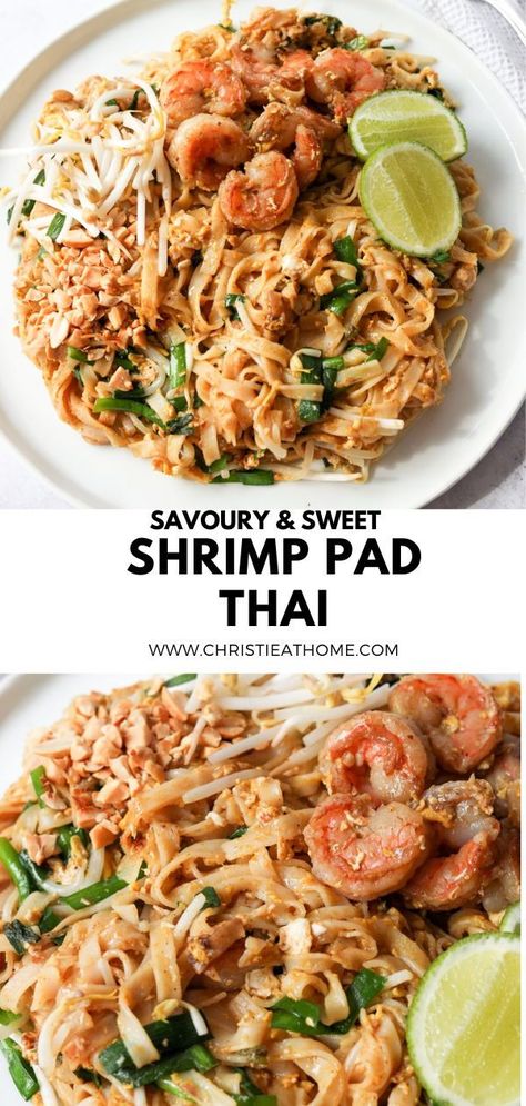 Easy Shrimp Pad Thai, Prawn Pad Thai Recipe, Thai Noodles With Shrimp, Shrimp Pad Thai Recipe Easy, Thai Prawn Recipes, Thai Shrimp Recipes, Pad Thai Shrimp, Tofu And Eggs, Pad Thai Recipe Easy