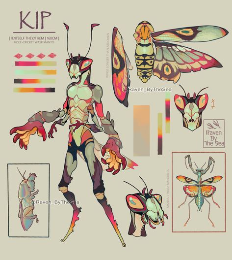 Thri Kreen, Mole Cricket, Alien Character, Alien Concept Art, Futuristic Art, Creature Concept Art, Fantasy Concept Art, My Oc, Creature Concept