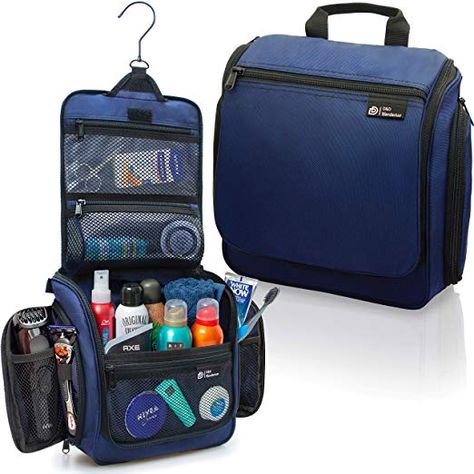 Gfits for Men Travel On The Go Amazon.com : Hanging Travel Toiletry Bag for Men and Women - Large Cosmetics, Makeup and Toiletries Organizer Kit with 19 Compartments, YKK Zippers, XXL Metal Swivel Hook, Water-Resistant Nylon : Beauty Road Trip Packing List, Travel Bag Essentials, Mens Toiletry Bag, Hanging Toiletry Bag, Swivel Hook, Travel Toiletry Bag, Mens Travel, Mens Travel Bag, Toiletries Organization