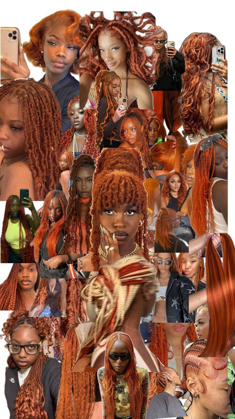 Burnt Orange Braids, Short Curly Bobs, Orange Braids, Brown Hair Dark Skin, Braids Ginger, Styles For Curly Hair, Ginger Braids, Curly Bobs, Cute Box Braids