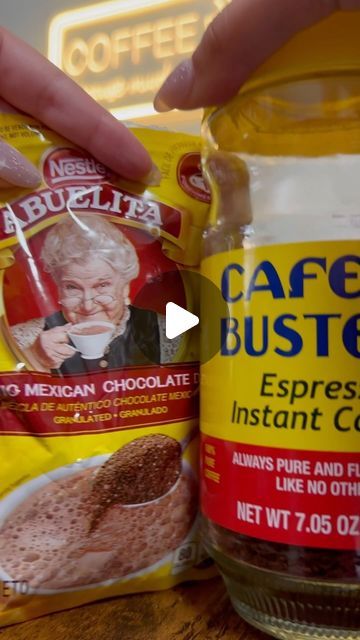 Chocolate Abuelita Recipe, Abuelita Coffee Recipe, Instant Espresso Drinks, Abuelita Chocolate Recipes, Instant Coffee Recipes Hot Drinks, Cafe Bustelo Instant Espresso Recipe, Instant Espresso Recipes, Espresso Powder Recipes, Abuelita Chocolate