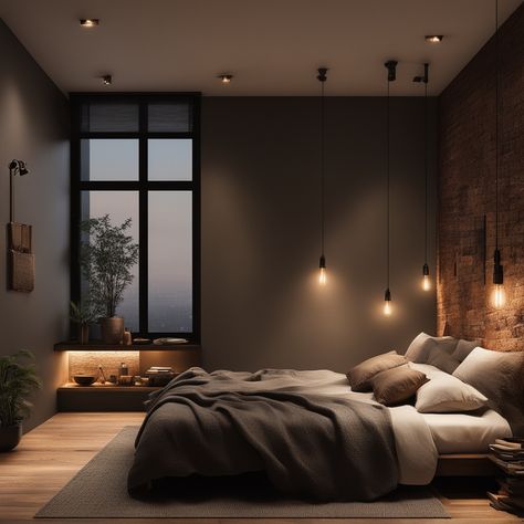 Chocolate Brown Bedrooms, Modern Boho Bedroom Decor, Dark Modern Bedroom, Dark Brown Bedrooms, Moody Room, Male Bedroom Ideas, Beautiful Bed Designs, Bedrooms For Couples, Bedroom Inspiration Cozy