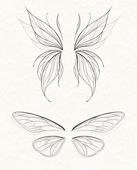 Fairy Wings Drawing Tattoo, Fairy Wings Tattoo Stencil, Shoulder Blade Wing Tattoo, Fairy Wing Outline, Small Fairy Wings Tattoo, Fairy Wings Tattoo Designs, Simple Fairy Wings, Moth Tattoo On Back, Dragonfly Wings Tattoo