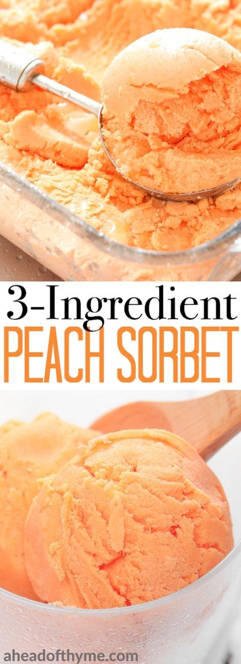 Weight Watchers Desserts, Peach Sorbet Recipe, Resep Oatmeal, Weight Watcher Desserts, Sorbet Is, Sorbet Recipe, Sorbet Ice Cream, Peach Sorbet, Peach Desserts