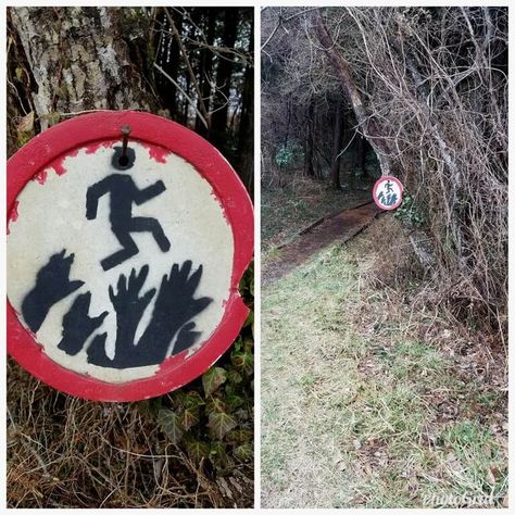 This Doesn’t Look Promising Images Terrifiantes, Epping Forest, Starship Enterprise, Lightning Strikes, Walk In The Woods, Road Signs, Funny Signs, A Sign, Sign I