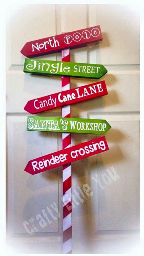 North Pole crossing sign Christmas North Pole Sign, Outdoor North Pole Decorations, Christmas Directional Signs Diy, Christmas Arrow Signs, North Pole Signs, Northpole Christmas Decorations, Diy North Pole Post, North Pole Christmas Decor, North Pole Sign