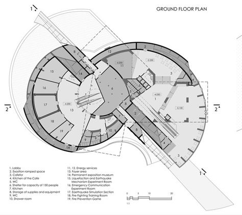 Istanbul Disaster Prevention and Education Center on Behance Hotel Architecture, Croquis, Ramps Architecture, Round House Plans, Circular Buildings, Architectural Engineering, Conceptual Architecture, Architecture Design Drawing, Architecture Concept Drawings