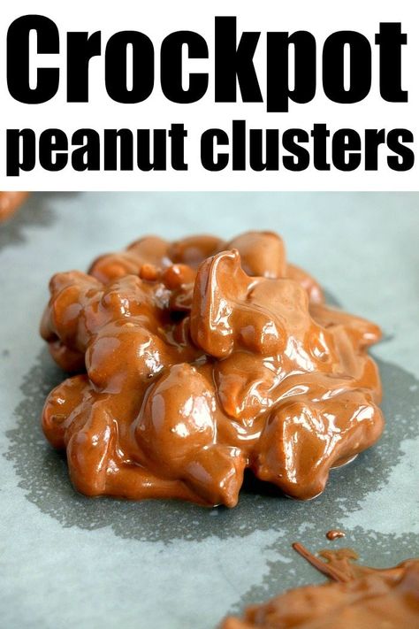 Easy Crockpot peanut clusters recipe that's perfect during the holidays. Cheap, sweet and salty chocolate dessert everyone loves. Crockpot Peanut Clusters Easy, Chocolate Peanut Clusters Crockpot, Peanut Clusters Easy, Crockpot Candy Peanut Clusters, Crockpot Chocolate Peanut Clusters, Easy Peanut Clusters, Crockpot Peanut Clusters, Peanut Clusters Recipe, Peanut Cluster