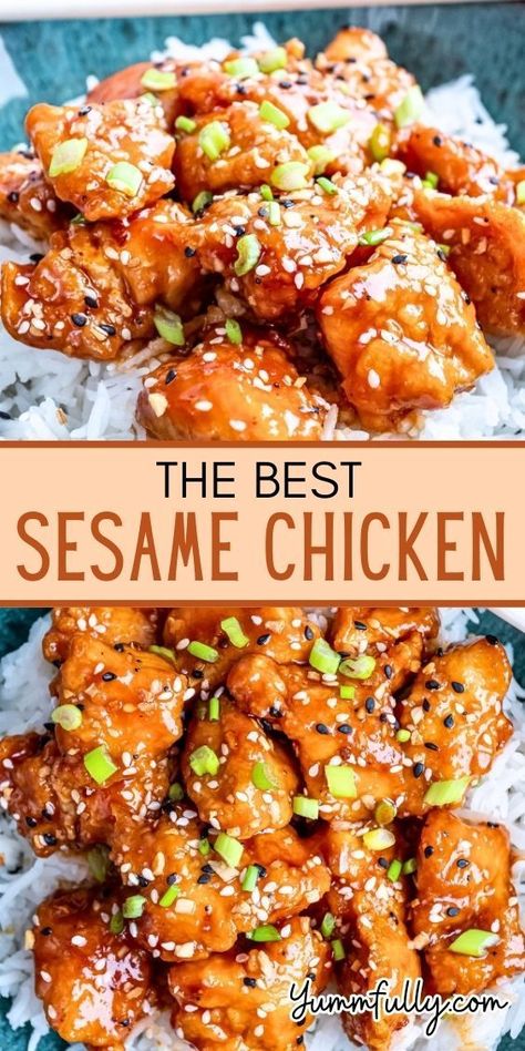 Taste the perfect blend of sweet and savory sesame chicken, featuring crispy, bite-sized chicken pieces coated in a luscious sesame sauce. Craving more culinary delights? Click here to access a treasure trove of mouthwatering recipes that will tantalize your taste buds and expand your kitchen repertoire. Sweet Sesame Chicken, Sesame Chicken Sauce, Crispy Sesame Chicken, Easy Sesame Chicken, Chicken Sauce Recipes, Garlic Beef, Chinese Chicken Recipes, Asian Chicken Recipes, Honey Sesame Chicken