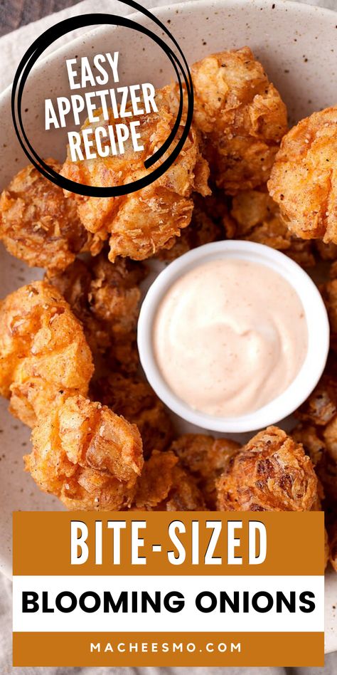 Mini Onion Blossom Bites, Air Fried Onion Blossom, Pearl Onion Blooming Onion Air Fryer, Baby Blooming Onions, Onion Chips Fried, Air Fried Pearl Onions (mini Blooming Onions), Best Fried Food Recipes, Blooming Onion Recipe Oven, Blooming Onions Recipe