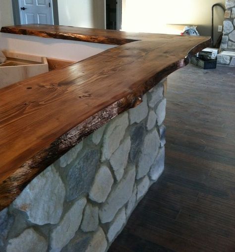 Outdoor Wood Bar, Live Edge Bar Top, Wood Bar Top, Reclaimed Wood Bars, Live Edge Bar, Bar Countertops, Wood Bar Table, Bar Tops, Outdoor Kitchen Bars