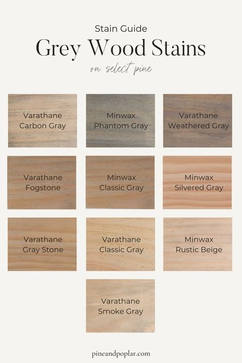 Stain Options For Wood, Types Of Stain For Wood, Dark Grey Wood Stain, Color Stains For Wood, Varathane Classic Gray Stain, French Oak Stain, Wood Shelf Stain Colors, Greige Wood Stain, Colors Of Wood Stain