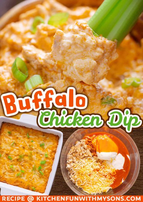 This Baked Buffalo Chicken Dip recipe is loaded with shredded chicken, buffalo sauce, ranch dressing, and cheese for an addictive, irresistible dip. Ready with just 5 ingredients and 5 minutes of prep! #gamedayrecipes #diprecipes #appetizers Chicken Dips Crockpot, Buffalo Chicken Dip Oven, Crockpot Buffalo Chicken Dip, Spicy Buffalo Chicken Dip, Easy Buffalo Chicken Dip, Chicken Wing Dip, Healthy Buffalo Chicken Dip, Buffalo Chicken Nachos, Dip Recipes Hot