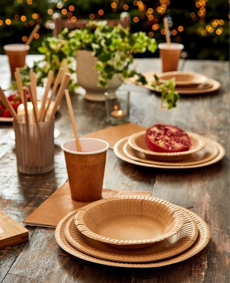 🌿 An earth-friendly alternative to conventional tableware! Discover our Kraft collection online. #decorataparty #procosparty #partygoods #party #partytime #partyplanning #birthdayparty #ecotableware #eco #kraft Coconut Bowls, Handmade Dinnerware, Bamboo Utensils, Composting At Home, Bamboo Plates, Coconut Bowl, Nature Friendly, Ceramic Dinnerware, Tableware Collection